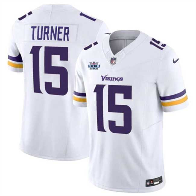 Men & Women & Youth Minnesota Vikings #15 Dallas Turner White 2024 With Draft Patch F.U.S.E Vapor Untouchable Limited Stitched Jersey->minnesota vikings->NFL Jersey